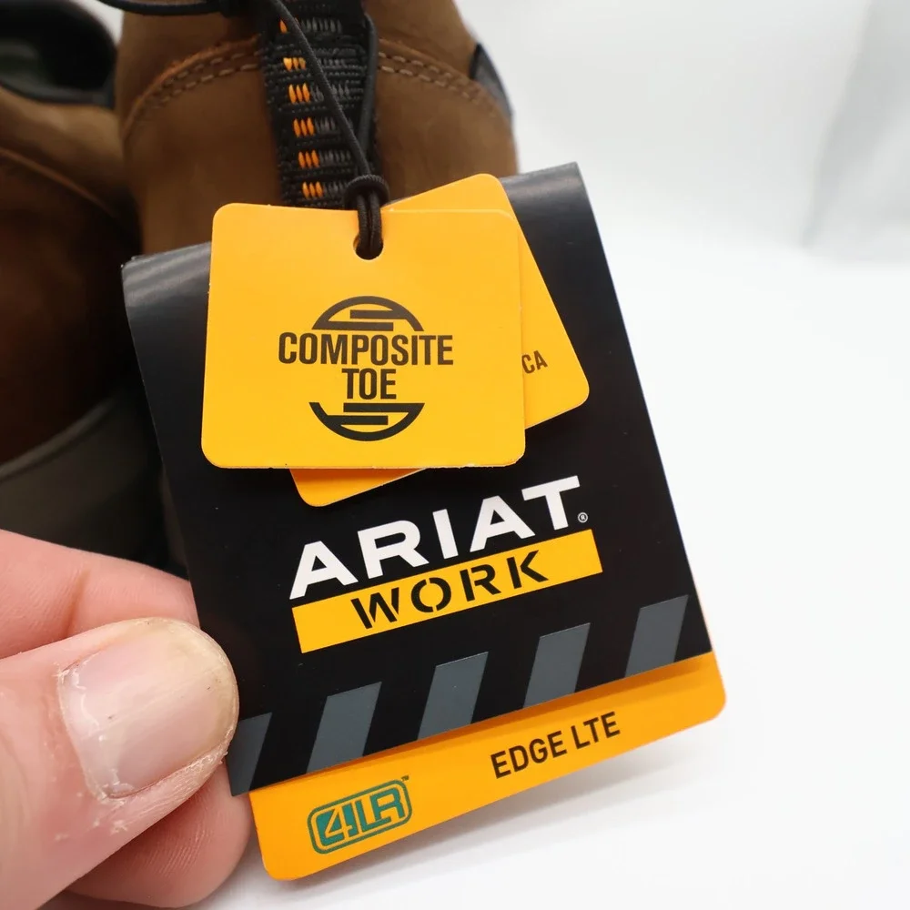 Ariat Work Edge LTE Slip-On Work Shoes Men 12 EE Wide Comp Toe Brown NWT